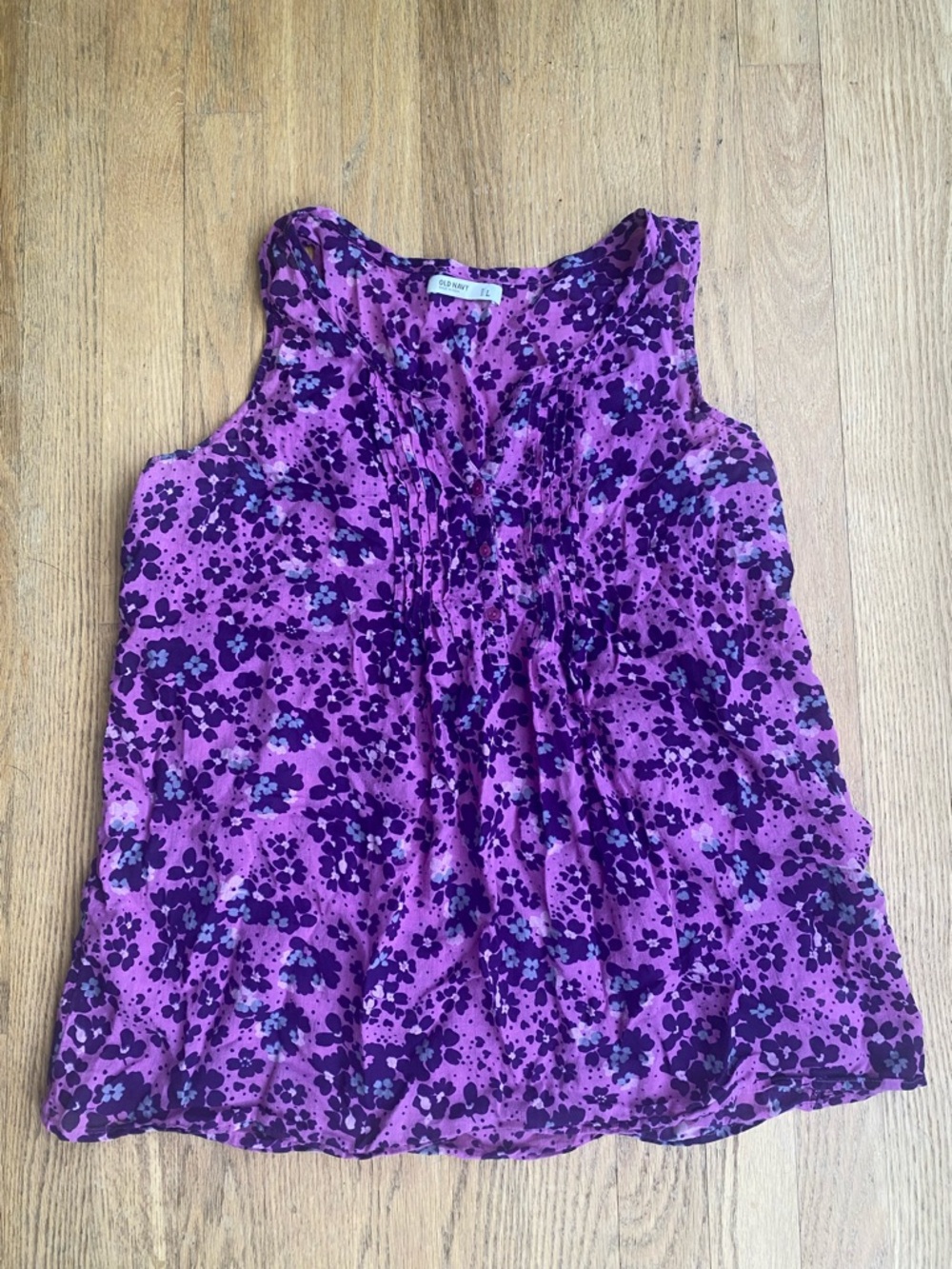 Old Navy Purple Floral Sleeveless shirt